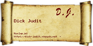 Dick Judit névjegykártya